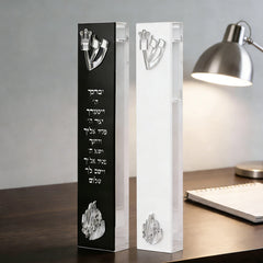 Personalized  Acrylic 3D Cut Jewish Mezuzah with Home Blessing&Name Custom Mezuzah Case Judaica Gift New Home Jewish Gift