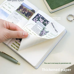 No Anxiety Pleated Leather Face Book A6 Blank Thickened Pocket Notebook Stamp Collection Diary Travel Stamp Book