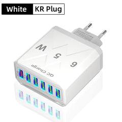 65W 6-Port Fast Charger – QC3.0 Travel Adapter