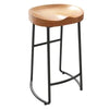 Nordic Home Solid Wood Bar Stools Front Desk Coffee Leisure Chair Iron Art High Bar Stools for Kitchen Stylish and Sturdy Kitchen & Dining Furniture - 75cm