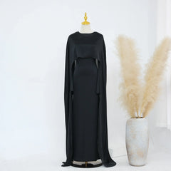 Ramadan 2 Piece Muslim Women Set Dubai Modest Abaya Islam Abayas Femme Elegant Arabic Clothing Fashion Turkey Solid Outfit 2025