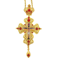HTISOK Orthodox Cross Pendant Jesus Pendant Zinc Alloy Cross Necklace Gift for Priests with Gift Box Baptism Worship Blessing