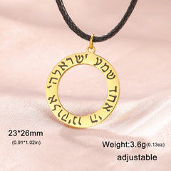 Dawapara Jewish Star of David Hebrew Shema Necklace Judaica Prayer Blessing Holy Pendant Stainless Steel Kabbalah Jewelry