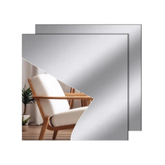 3D Mirror Wall Art Sticker DIY Square Acrylic Decal 2mm Full Body Wall Mirror Stickers for Bedroom Living Room Home Decor 2/4pcs