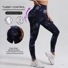 WAREBALL New Tie Dye Yoga Pants Gym Leggings Women Seamless High Waist Push Up Sport Tights Fitness Workout Leggins