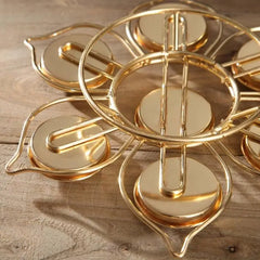 Butter Lamp Holder Seven-star Candlestick Buddhist Lotus Metal Candlestick for Buddha Lamp Metal Gold