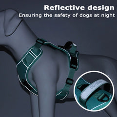 Dog Harness with Airtag Holder and Leash Set-Premium Oxford Breathable Material Durable Reflective Dog Harness and Leash Set Pet Shop