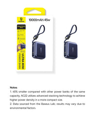 Baseus 45W Mini Power Bank 10000mAh Built-In USB-C Cable Pocket-Sized Smaller Fast Charging Portable For iPhone 17 Samsung S25