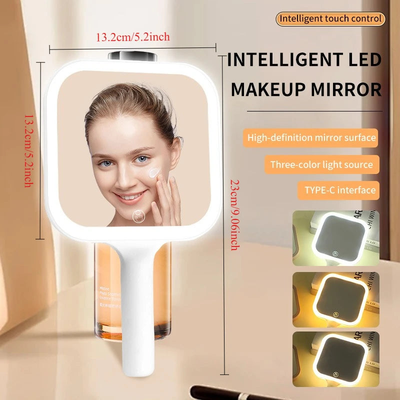 Modern LED Vanity Mirror with 3 Color Lights – Touch Makeup Mirror Home Decor