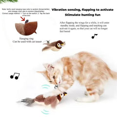 Hot Simulated Bird Cat Toy Interactive Toys Dog Rechargeable Chirping Flapping Bird(no Flying) Touch Activated Plush Pet Toy Pet Shop