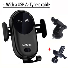 Fashion Qi Fast Wireless Charger Car Phone Holder Smart Infrared Sensor Air Vent Mount Automatic Clamping Mobile Phone Stand S11