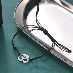 Dawapara Om Ohm Aum Charm Spiritual Pendant Stainless Steel Bracelet Yoga Jewelry Meditation Buddhist Spiritual Amulet