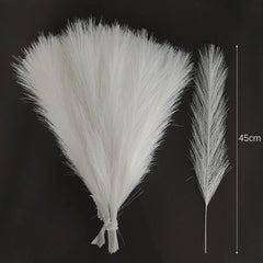 10pcs Artificial Pampas Grass Fluffy Reed Fake Plant for Birthday Wedding Home Party Vase Decoration Flower Bouquets DIY Crafts Decor