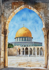 Islamic Grand Mosque Architectural Art, Sacred Holy Place Canvas Print, Muslim Home Wall Decor Prayer Room Ramadan Eid Gift
