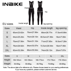 INBIKE Winter Cycling Bib Pants Thermal Fleece Men's MTB Cycling Clothing 3D Padded Cold Weather Bike Bib Tights Legging Clothes