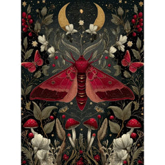 Vintage Dark Gothic Insect Moth Wood Animals Deer Owl Botanical Poster Canvas Painting Wall Art Pictures Home Interior Decor