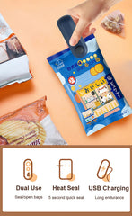 Mini Heat Bag Sealing Machine Package Sealer Bags Plastic Food Sealer Clip Bag Handheld Sealer Food Packaging Heat Sealer