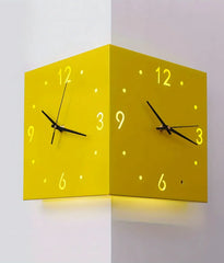 Corner Modern Wall Clock, Stylish Double-sided Luminous Wall Clock, Sensor Luminous Corner Wall Clock, Mute Wall Clock Home Decor