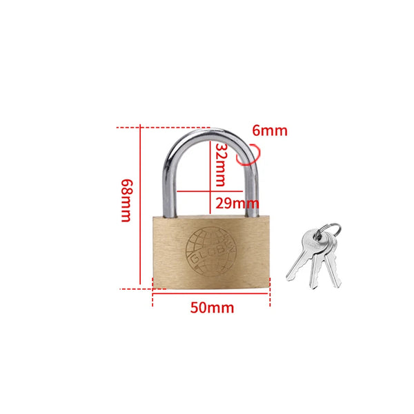 Copper Padlock  Small Locks for Luggage Case Locker Home Improvement Hardware 20mm 25mm 30mm 40mm 50mm Include 3Keys
