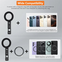 VRIG Magnetic Phone Holder Tripod Mount MagSafe Phone Stand W 1/4 Cold Shoe for iPhone 16 15 14 Samsung Phone Camera Accessories
