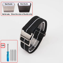 60s French Troops Parachute Bag Elastic Watch Strap 18 20mm 22mm Nylon Watchbands Man's Universal Ballistic Fabric Wristband
