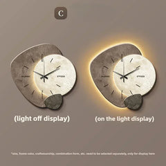 [3D imitation]Modern Clock with Light Design Clock Minimalism Wall Clocks Stylish Large Living RoomMechanism Silent Decor