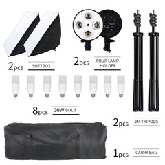 Photography 50x70CM Four Lamp Softbox Kit Continuous Lighting System Soft Box Accessories Photo Studio Equipment