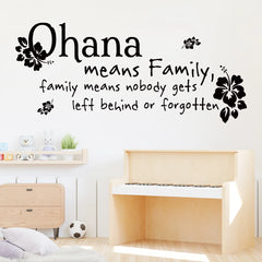 English“Means Family Means Nobody Get Left Behind ”Art Text Wall Stickers Study Room for Children Bedroom Living Room Decoration