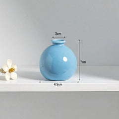 Ins Ceramics Flower Vase Nordic Hydroponics Vases Creative Room Decor Mini Flower Bottle Pots Desktop Ornament Craft