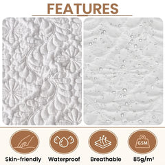 1PC Waterproof Thickened Quilted Mattress Protector Non-Slip Dustproof Bed Fitted Sheet - Breathable Mattress Cover for Comfort