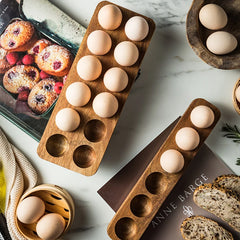 Wooden Double-Row Egg Storage Organiser – 4, 6 or 12 Holes – additional product image