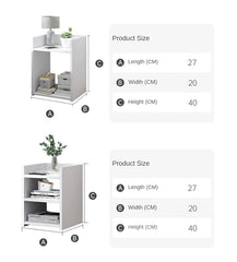 Modern Wooden Mini Nightstand with Drawer Storage