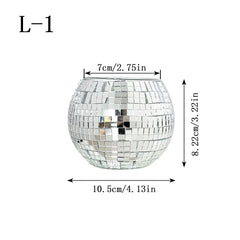 Disco Hall Candle Holder, Glass Candle Holder, Flower Pot Tea Lamp, Used for Wedding Party Decoration (excluding Candles)