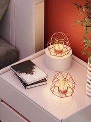 1pcs Metal Hexagon Geometric Design Tea Light Votive Candle Holders, Iron Hollow Tea Light Candle Holders for Vintage Wedding Ho
