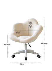 Formwell Home Office Chair with Mid-Back Upholstered Modern Tufted Computer Task Chair Swivel Height Adjustable lambswool Office Furniture