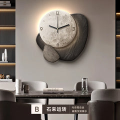 Restaurant clock wall decoration painting creative 3D high-end feeling living room clock table wall clock Home Decor
