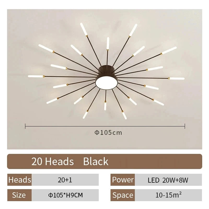 Creative Fan-shaped Rotating Living Room Light Lustre Home Decoration Bedroom LED Ceiling Lamp Modern Dining Room Pendant Lights