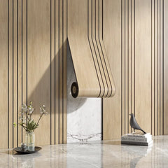 Modern 3D Wood Pattern Wall Panels, Eco-Friendly Self-Stick Decorative Board for House Upgrading， wall stickers