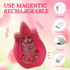 Hot  Sale Rose Tongue Licking Oral Sucking Vibrator for Women Clit Stimulator Female Masturbation Sucker Lick Sex Toy for Women