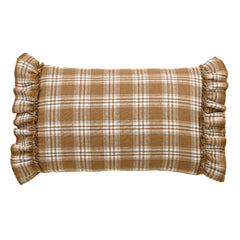 BUYNOW 1PC Two-tone Plaid Lace Pillowcase British Vintage Style Countryside Cottage Sofa Cushion Cover Home Bedroom Bed Decor