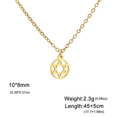 Teamer Israel Map Star of David Pendant Necklace for Women Men Jewish Stainless Steel Necklace Ethnic National Jewelry Wholesale