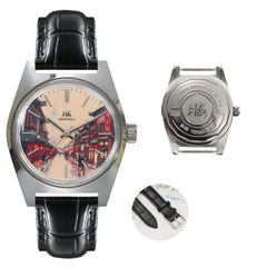 Shanghai 36MM Hand-Wind Mechanical Watch 7120 Waterproof Bauhaus Design Watch for Men enamel dial