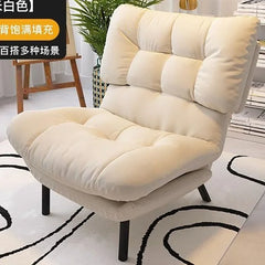 Armless Lazy Chair with Ottoman Recliner Single Corner Sofa Chair Upholstered Comfy Lounge Leisure Reading Accent Chair for Living Room Furniture