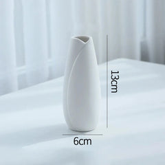 White Ceramic Vases Nordic Decorative Vasen Ornaments Home Living Room Decor Flower Arrangements Sketching Props Desktop Decor