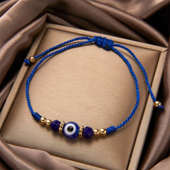 Turkish Evil Eye Bracelets For Women Men Handmade Woven Crystal Beads Demon Eyes Red Black Rope Chain Bracelet Couple Jewelry