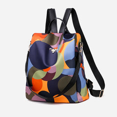 Women's Colorful Anti-Theft Backpack Casual Waterproof Oxford Daily Travel Backpacks for Women Multifunctional Preppy School Bag