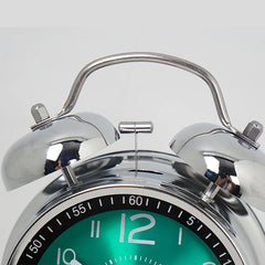 Iron Art Student Small Alarm Clock Children's Silent Fashion Table Clock Desktop Creative Glow Pointer Quartz Watch