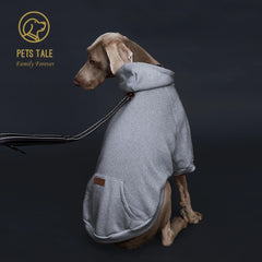 Solid Color Dog Hoodie with Pocket, Leather Patch, Hook and Loop Fastener Pet Shop
 Pet Clothing