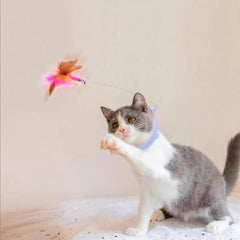 Cat Feather Collar Toy, Interactive Toys for Indoor Cats Self Play Funny Teaser Wand Neck Toy Feathers with Bell Pet Shop