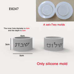 Silicone Mold For Shabbat Candle Holders Set,Handmade Concrete  Jewish Tealight Holders | Shabbat Candlesticks Gift Molds